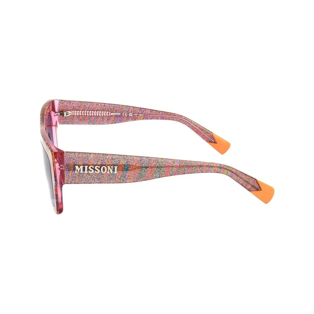 Missoni MIS 0129/S Pink Fabric‎ Glitter Square Sunglasses Blue Gradient Lens New